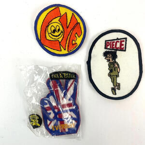 Lot 3 Vintage Patch Embroidered 70s 80s Peace Love War Hippie UK England NOS